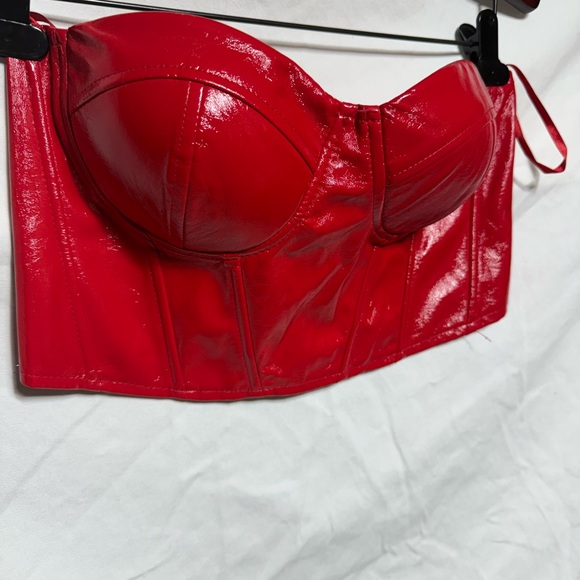 Red Women's Say What Bustier Top Sz LG (2ad) - Picture 2 of 5